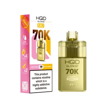 HQD Glow Air 70K Juicy Peach & Peach Mango Prefilled Pod Kit – 20mg